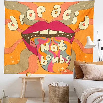 Drop Acid Not Bombs Tapestry AESTHETIC_Indie SUB CATEGORY_Tapestries