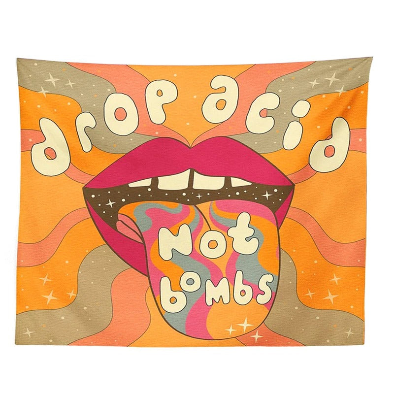 Drop Acid Not Bombs Tapestry AESTHETIC_Indie SUB CATEGORY_Tapestries