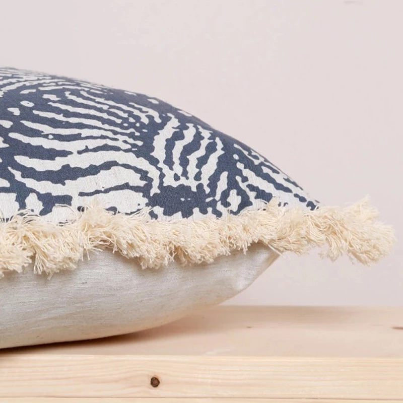 Ethnic Motifs Fringed Cushion Cover boho