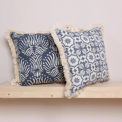 Ethnic Motifs Fringed Cushion Cover boho