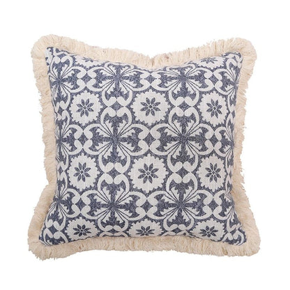 Ethnic Motifs Fringed Cushion Cover boho