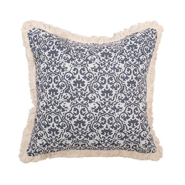 Ethnic Motifs Fringed Cushion Cover boho