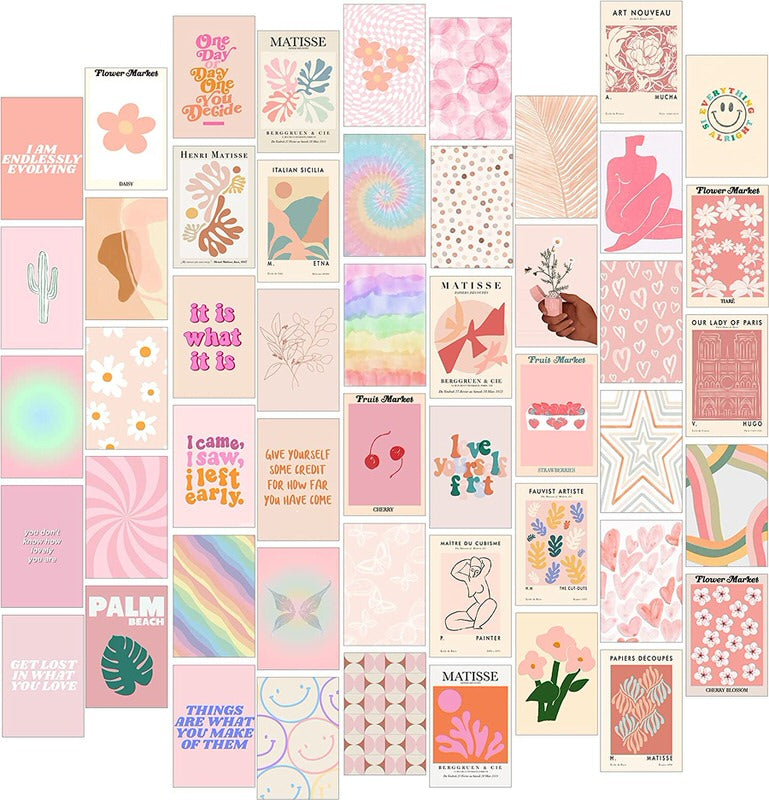 Dusty Peach Aesthetic Wall Collage Cards