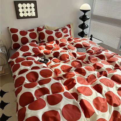 Soft Organic Polka Dot Cotton Bedding Set