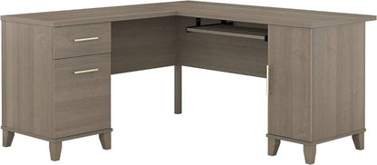 Bush Furniture Somerset L Shaped Desk with Storage and Lateral File Cabinet in Ash Gray Cabinets File Cabinets Lateral File Cabinets Office Furniture & Lighting Office Products Racks & Shelves