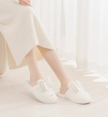 Plush Bunny Ear Faux Fur House Slippers