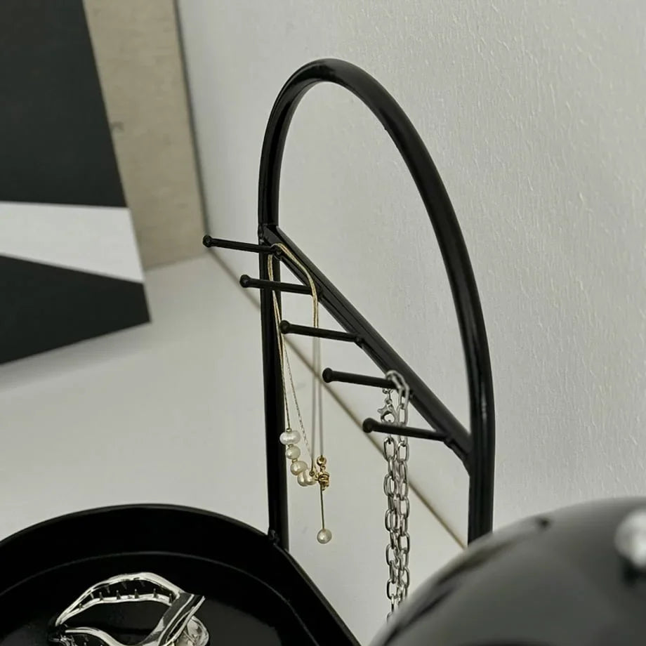 Sleek Arched Metal Jewelry Organizer