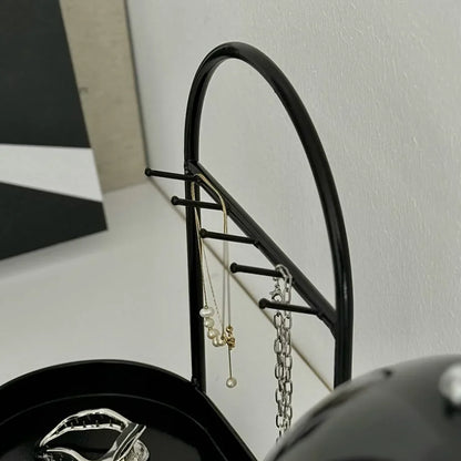 Sleek Arched Metal Jewelry Organizer