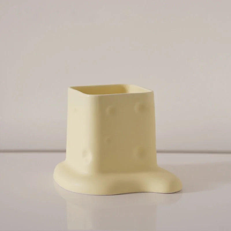Melting Cheese Ceramic Desktop Organizer