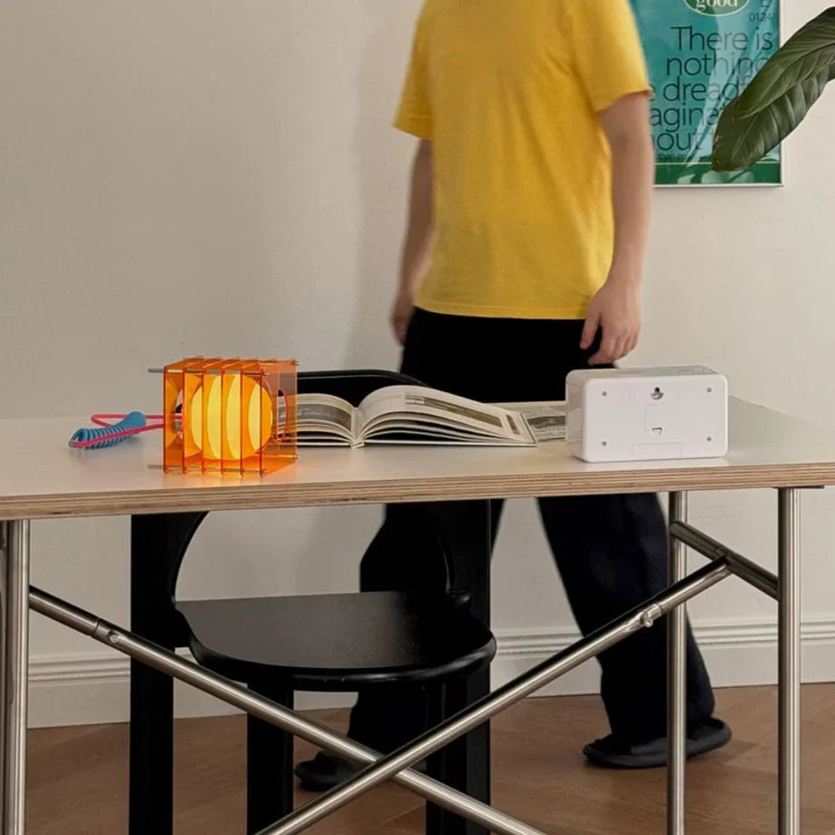 Textured Caged Resin Sphere Lamp