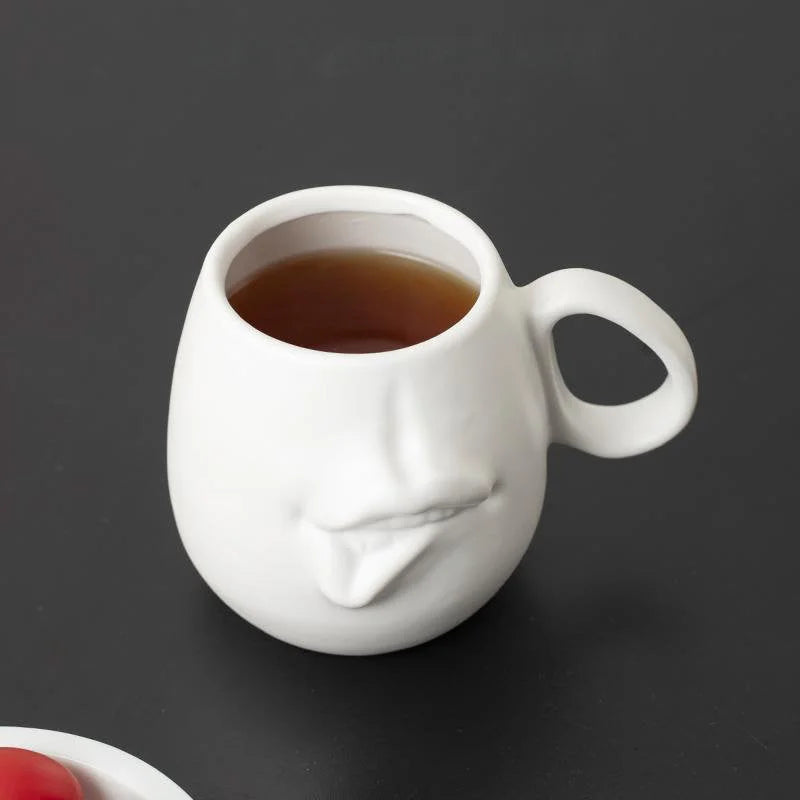 Sculptural Abstract Face Ceramic Mug