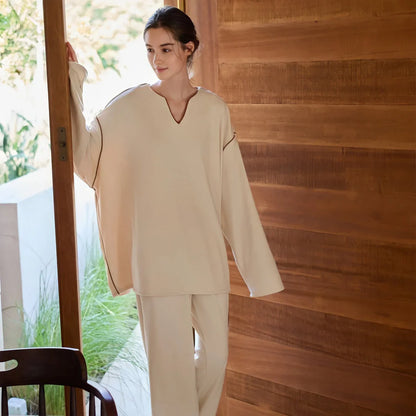 Soft Piped Plush Pajama Set