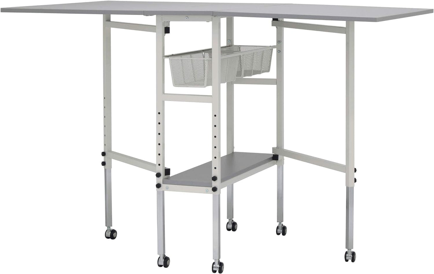 Studio Designs Sew Ready Spree Craft & Cutting Table - 60" W X 36" D X 30.25"/39.25" H - in White/Grey Arts Crafts & Sewing Sewing Sewing Cabinets Storage & Furniture