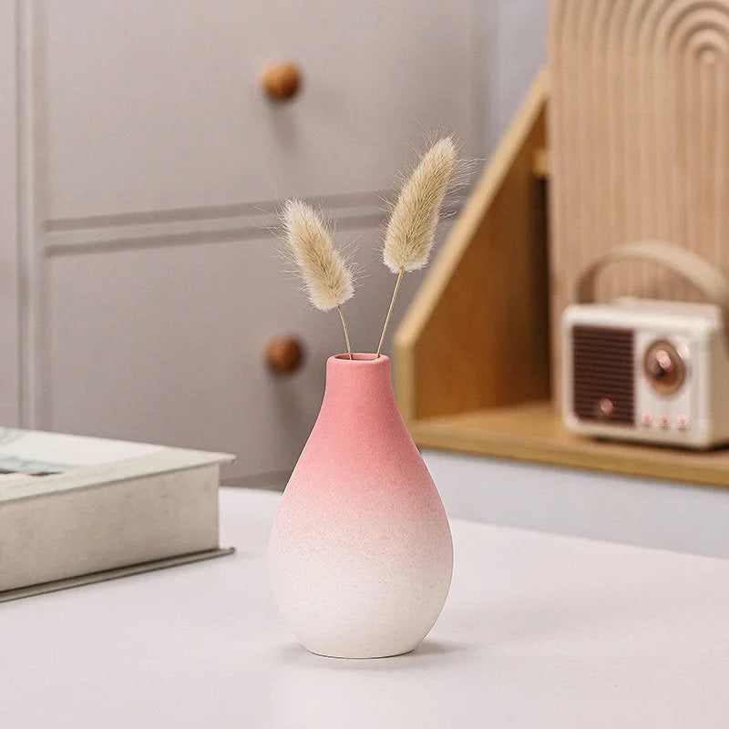 Pastel Ombre Frosted Ceramic Bud Vase