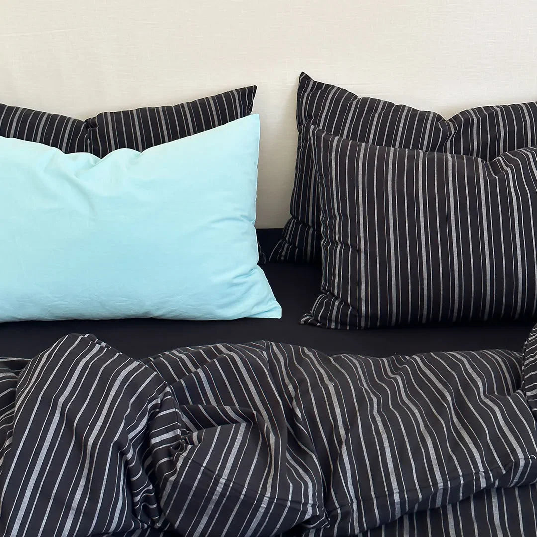 Soft Washed Striped Cotton Bedding Set
