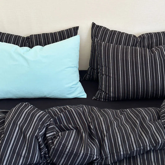 Soft Washed Striped Cotton Bedding Set