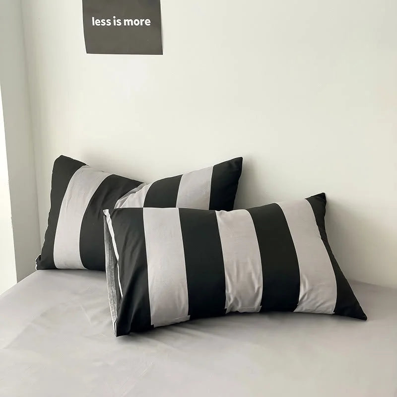 Soft Bold Stripe Cotton Bedding Set