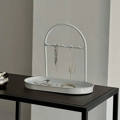 Sleek Arched Metal Jewelry Organizer