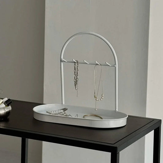 Sleek Arched Metal Jewelry Organizer