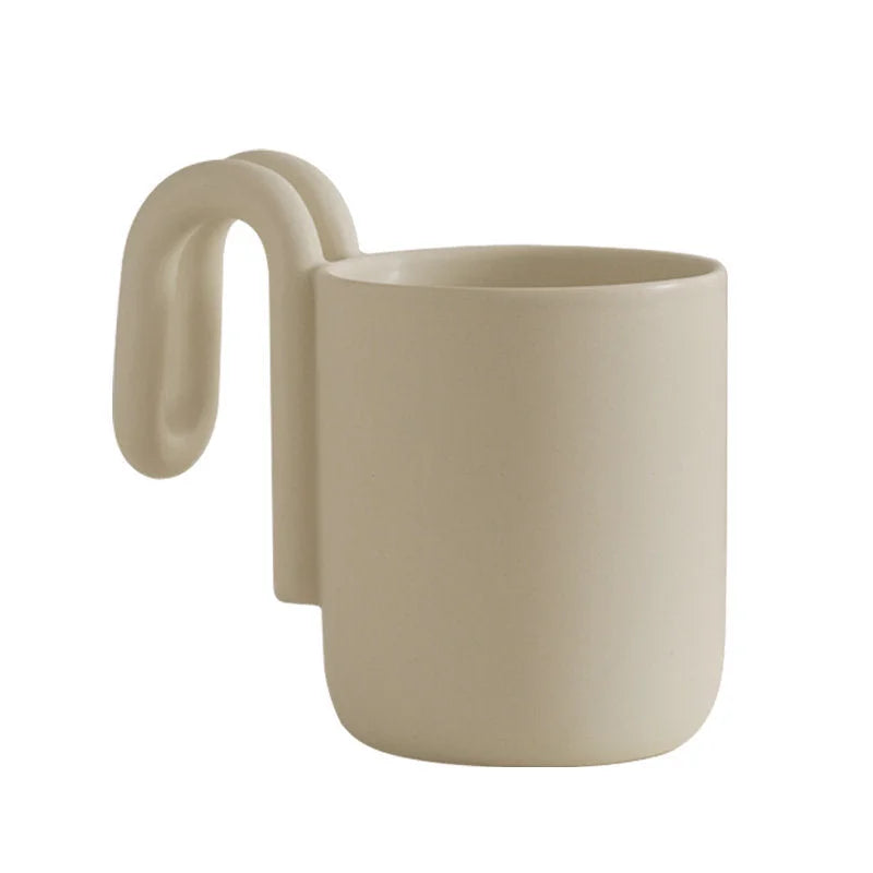 Sculptural Loop Handle Frosted Ceramic Mug