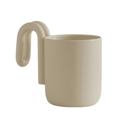 Sculptural Loop Handle Frosted Ceramic Mug