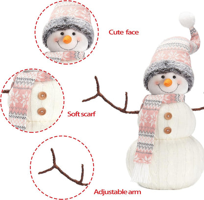 Christmas 2023 Animated Snowman Decorations, Xmas Handmade Plush Ornaments for Indoor, Home and Holiday, Present for Family and Friends Collectible Dolls Home & Kitchen Home Décor Accents Home Décor Products