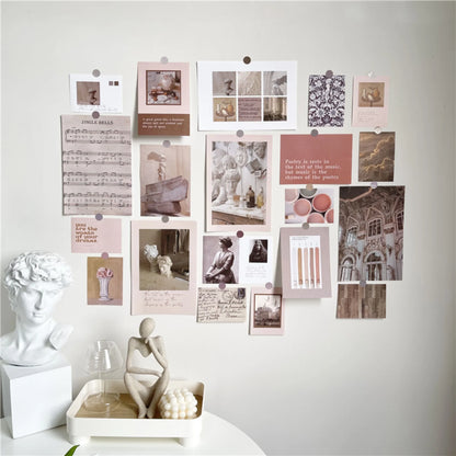 Vintage Academia Kraft Paper Wall Collage Kit