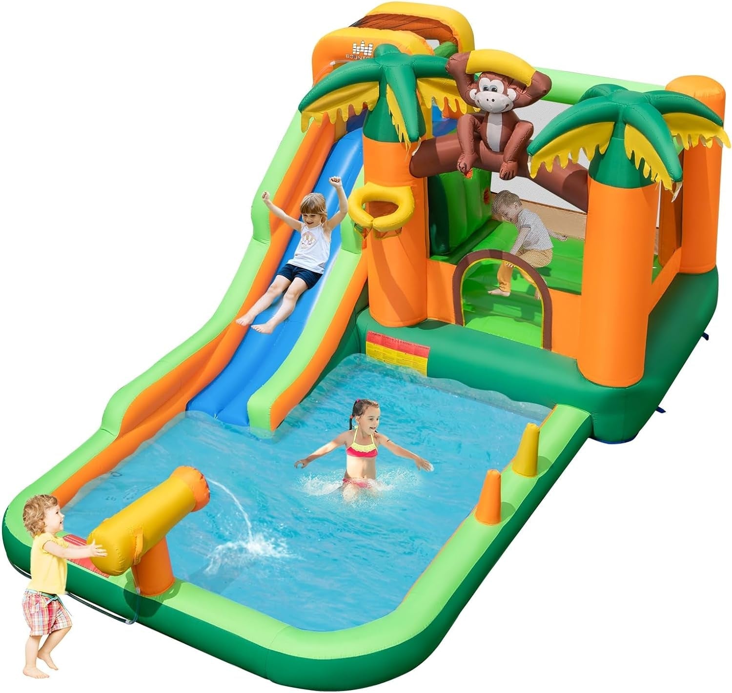 BOUNTECH Inflatable Water Bounce House, Giant Waterslide Park for Kids Backyard Fun Wet and Dry W/Splash Pool, Blow up Water Slides Inflatables for Kids and Adults Outdoor Party Gifts Inflatable Water Slides Pool Toys Pools & Water Toys Sports & Outdoor Play Toys & Games