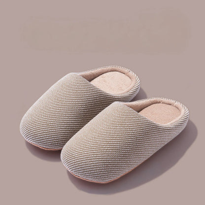 Soft Ribbed Cotton House Slippers