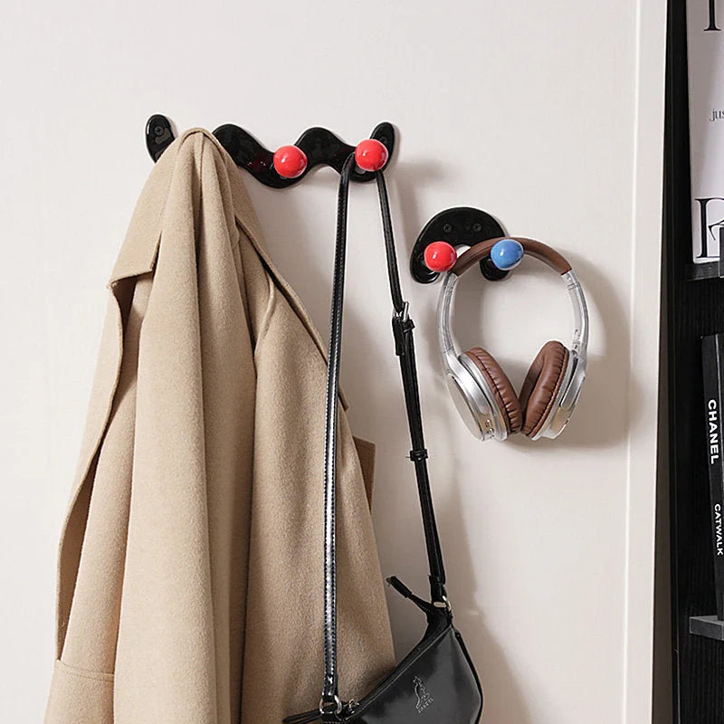 Glossy Wavy Ceramic Wall Hooks