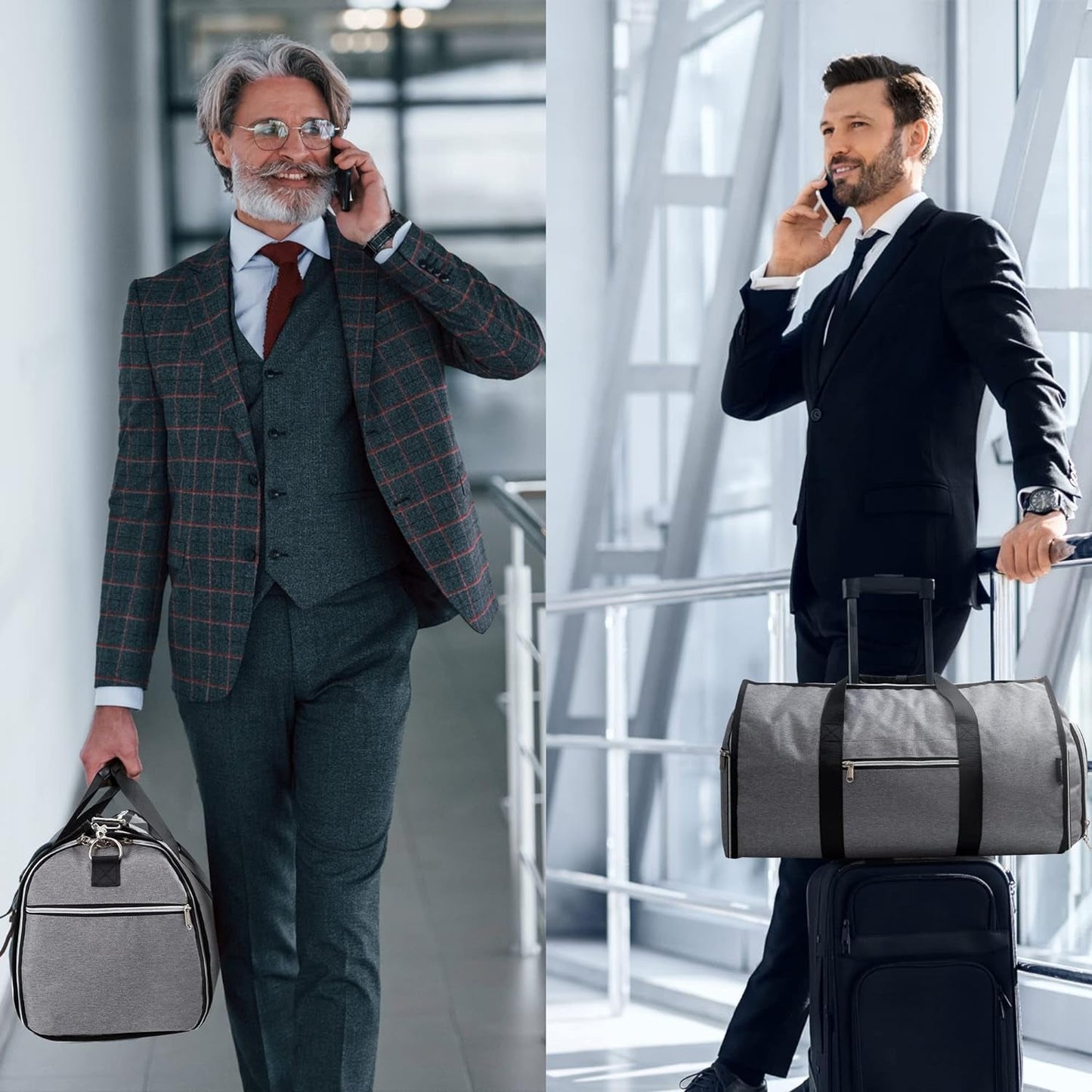 Garment Bags for Travel, Resogenix Foldable Carry on Garment Bag for Men, Waterproof Duffel Bag with Shoe Pouch - 2 in 1 Hanging Suitcase Suit Travel Bags, Perfect for Business Travel/Husband Gifts Clothing Garment Bags Luggage Luggage & Travel Gear Shoes & Jewelry