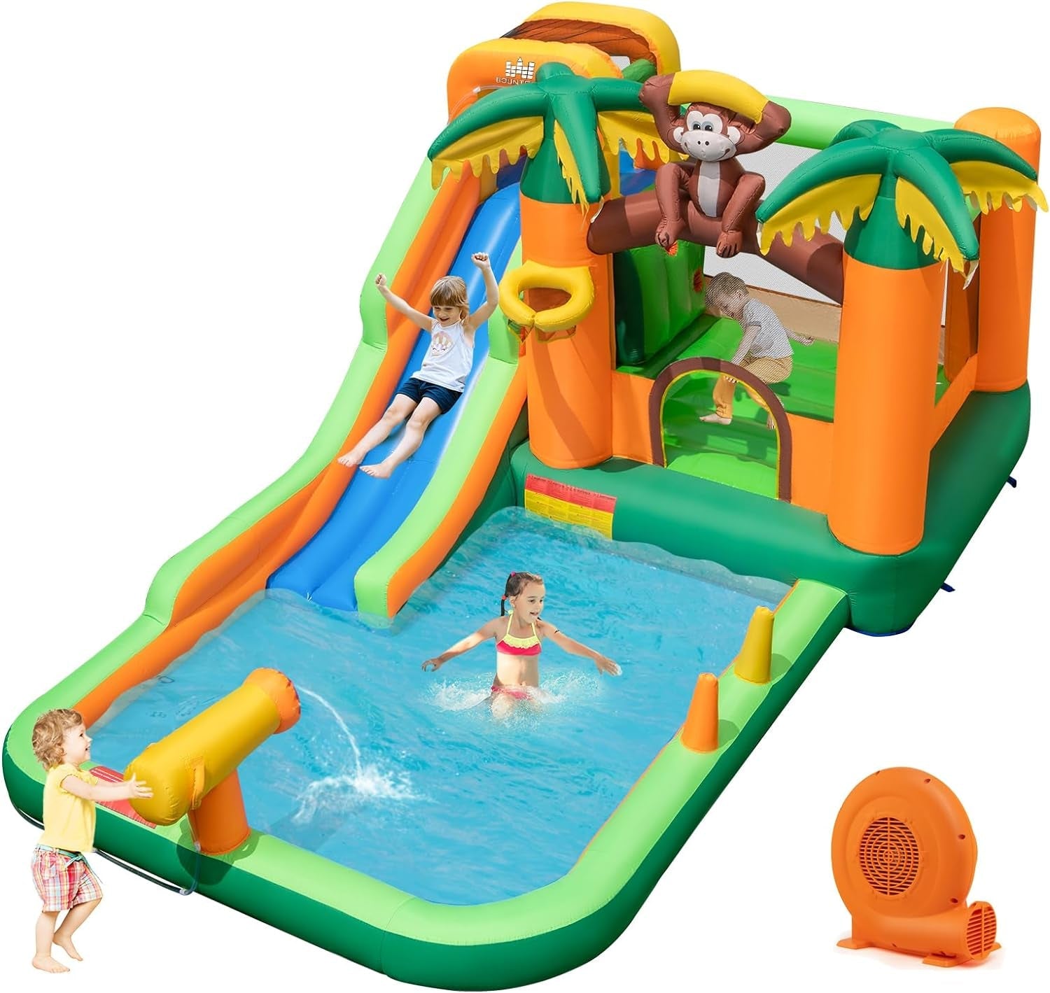 BOUNTECH Inflatable Water Bounce House, Giant Waterslide Park for Kids Backyard Fun Wet and Dry W/Splash Pool, Blow up Water Slides Inflatables for Kids and Adults Outdoor Party Gifts Inflatable Water Slides Pool Toys Pools & Water Toys Sports & Outdoor Play Toys & Games