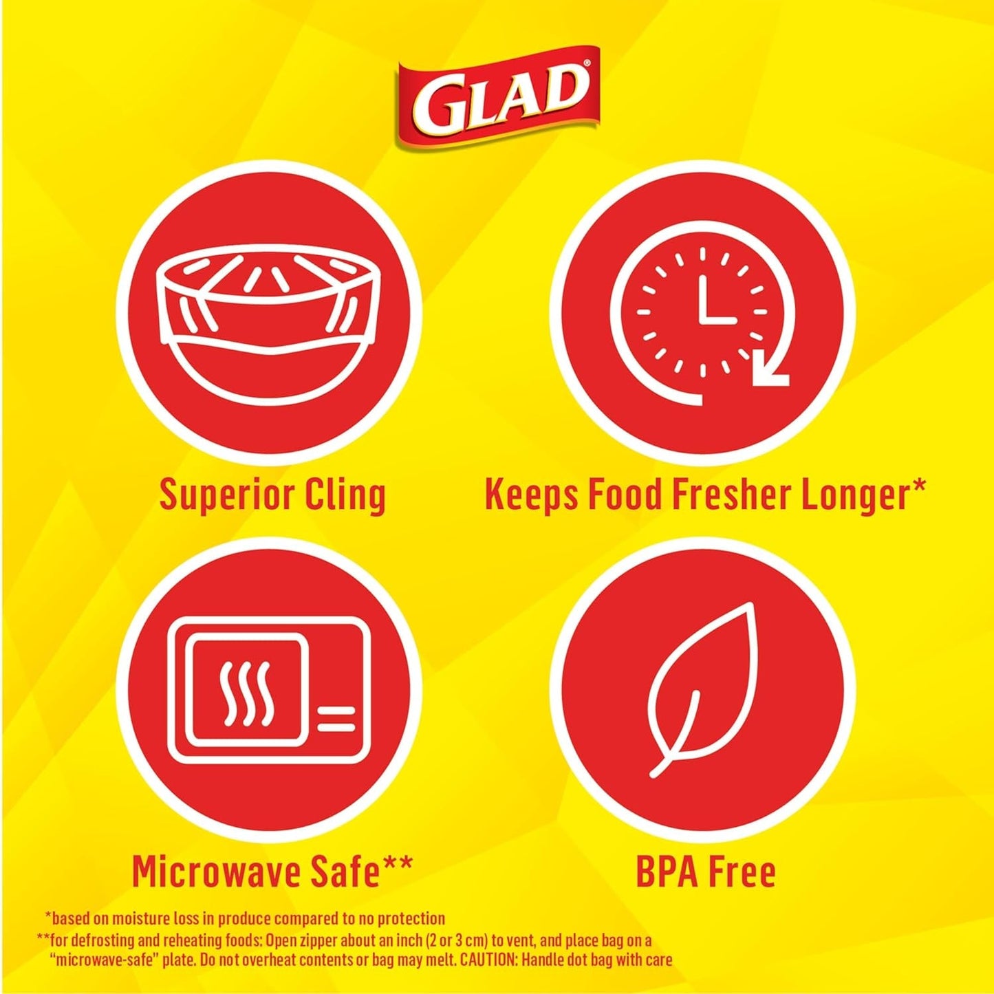 Glad Cling N Seal Plastic Food Wrap, 300 Square Foot Roll - 4 Pack (Package May Vary) Disposable Food Storage Health & Household Household Supplies Paper & Plastic