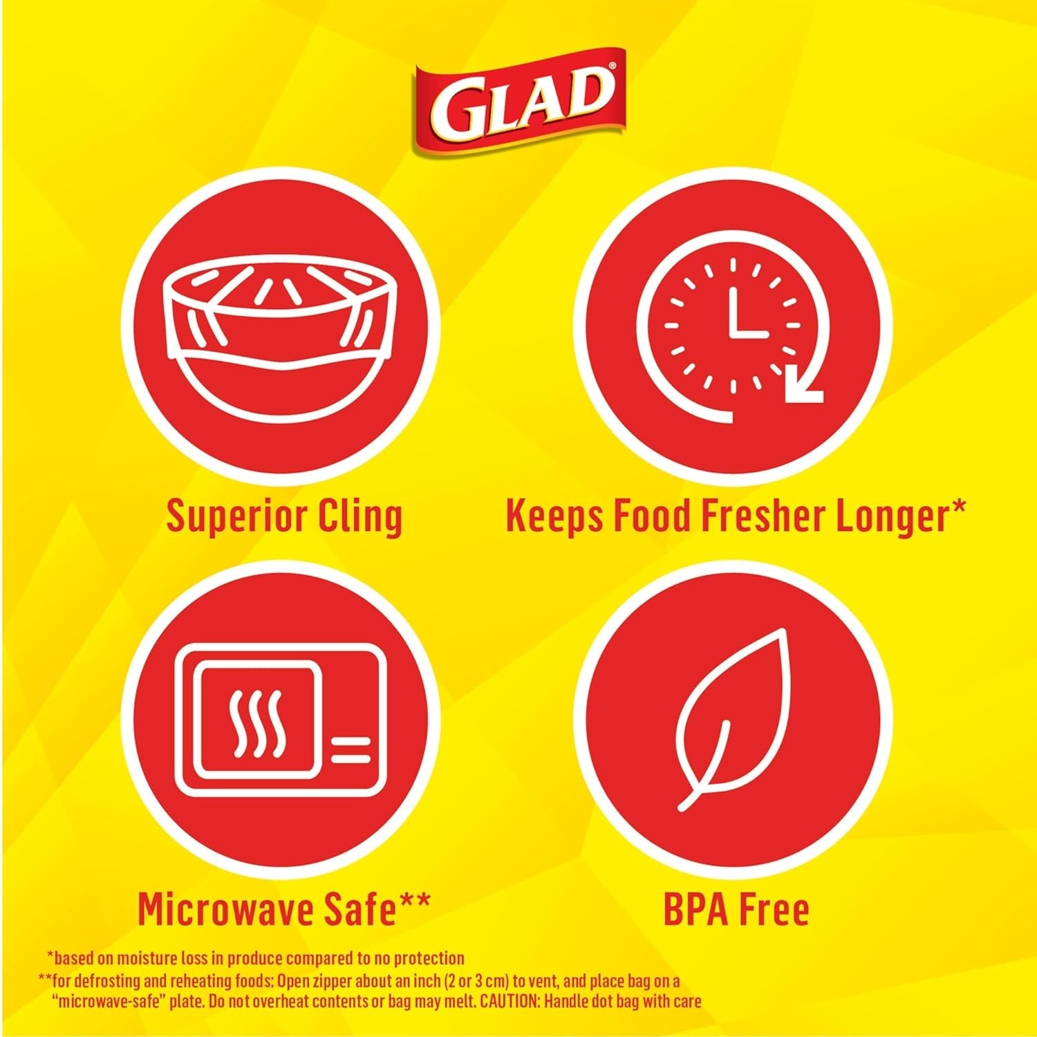 Glad Cling N Seal Plastic Food Wrap, 300 Square Foot Roll - 4 Pack (Package May Vary) Disposable Food Storage Health & Household Household Supplies Paper & Plastic