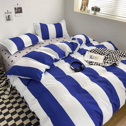 Soft Bold Stripe Cotton Bedding Set