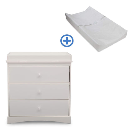 Sutton 3 Drawer Dresser with Changing Top, White Baby Products Changing & Dressing Chests & Dressers Furniture Nursery