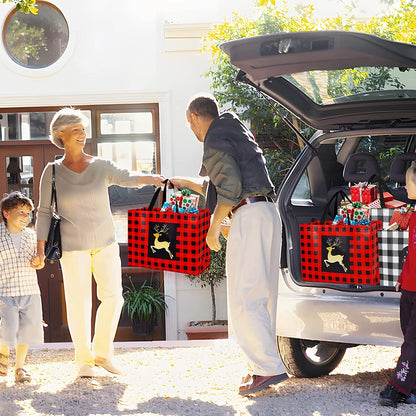 8 Pack Extra Large Christmas Gift Bags, Reusable Tote Bags with Handle Non-Woven Christmas Grocery Shopping Totes for Holiday Xmas, 16.9*12.6*6.8" Home & Kitchen Kitchen & Dining Luggage & Bags Reusable Grocery Bags Shopping Totes Storage & Organization Travel & To-Go Food Containers