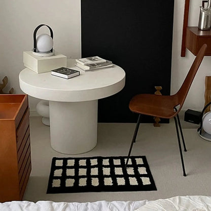 Tufted Plush Block Grid Accent Rug