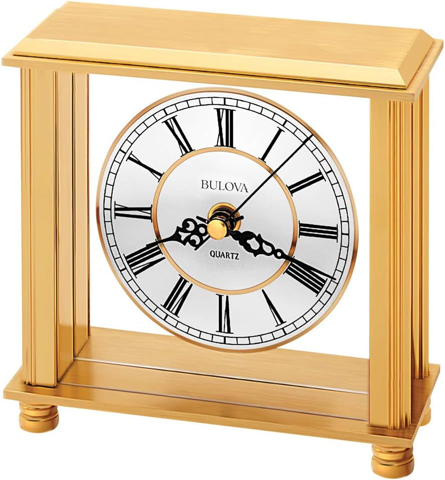 Bulova B1703 Cheryl Table Clock, Brass Clocks Desk & Shelf Clocks Home & Kitchen Home Décor Products