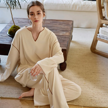 Soft Piped Plush Pajama Set
