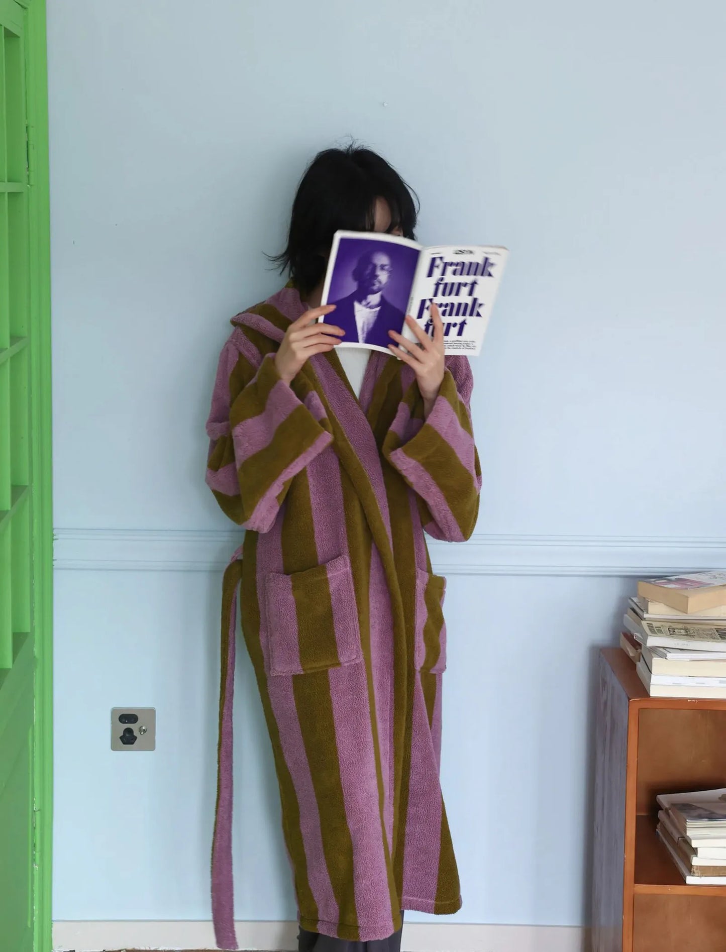 Plush Wide Striped Cotton Robe