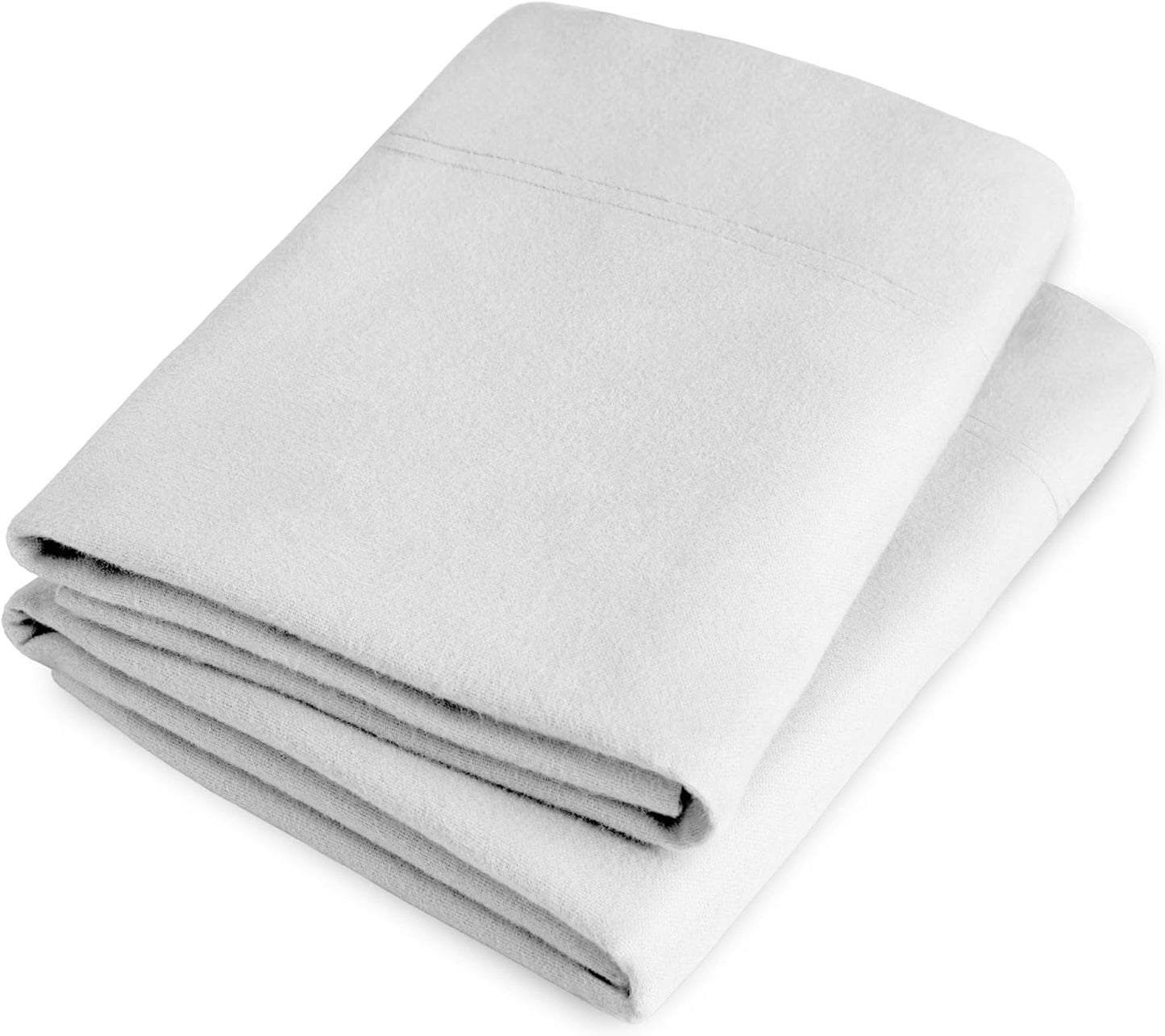 Bare Home Flannel Standard Pillowcases Set of 2-100% Cotton - Velvety Soft & Cozy - Double Brushed Heavyweight Flannel Pillowcases (Standard Pillowcase Set of 2, White) Bedding Home & Kitchen Pillowcases Sheets & Pillowcases