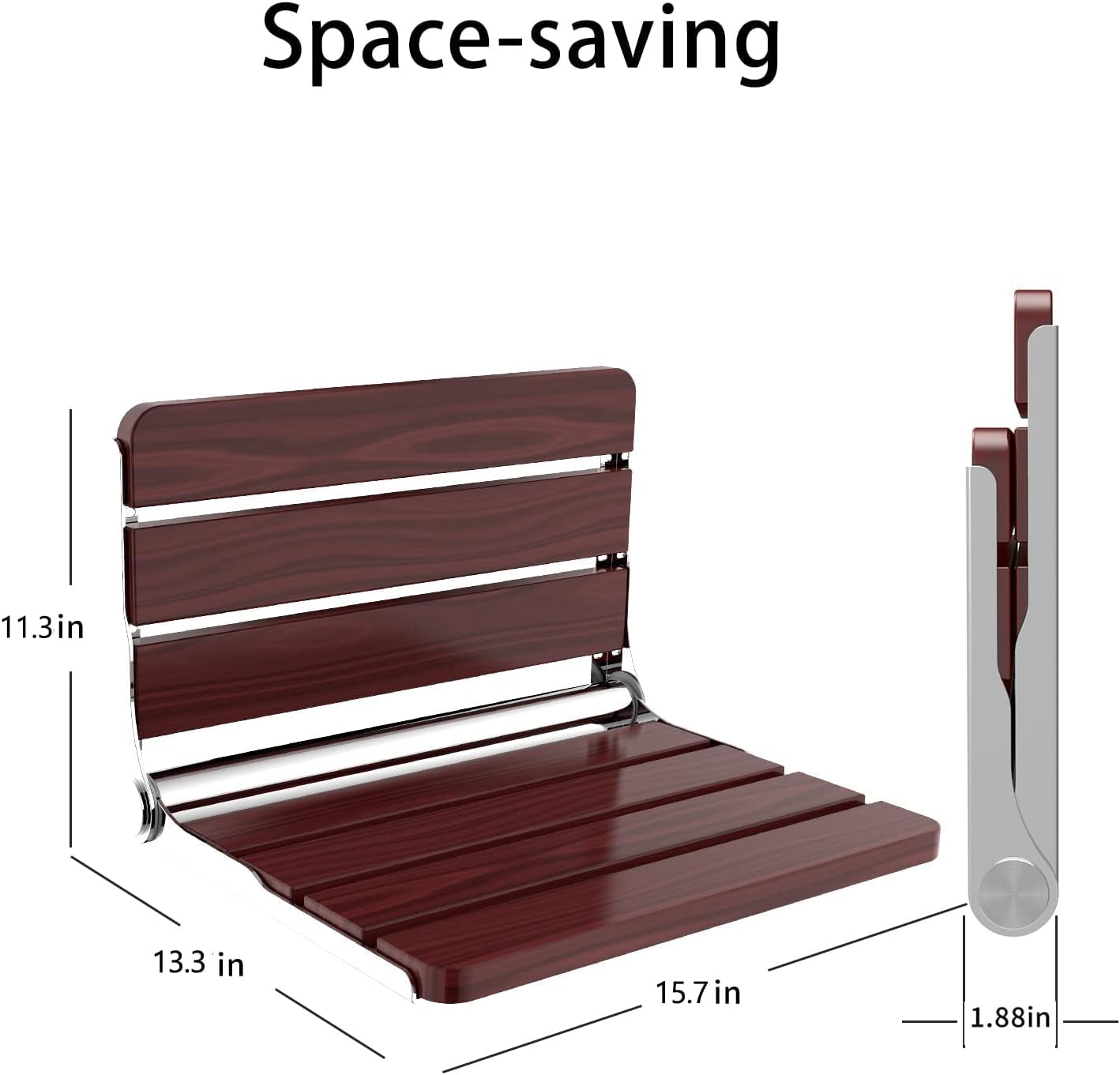 Arcwares Folding Teak Shower Seat Wall Mounted, Larger Teak Shower Bench, Improved Home Care Teak Shower Seat Bench for inside Shower, Wall Mount Shower Chair Shower Stool, Maximum Load 440Lb Aids & Accessories Bath & Shower Aids Bath & Shower Safety Seating & Transfer Benches Bathroom Safety Mobility & Daily Living Aids