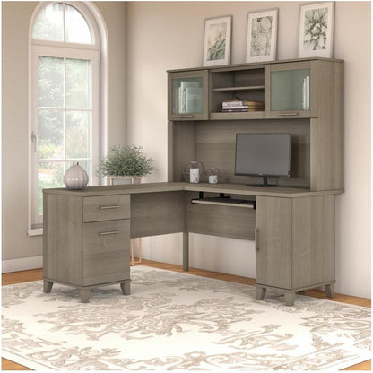 Bush Furniture Somerset 60W L Shaped Desk with Hutch Furniture Home & Kitchen Home Office Desks Home Office Furniture