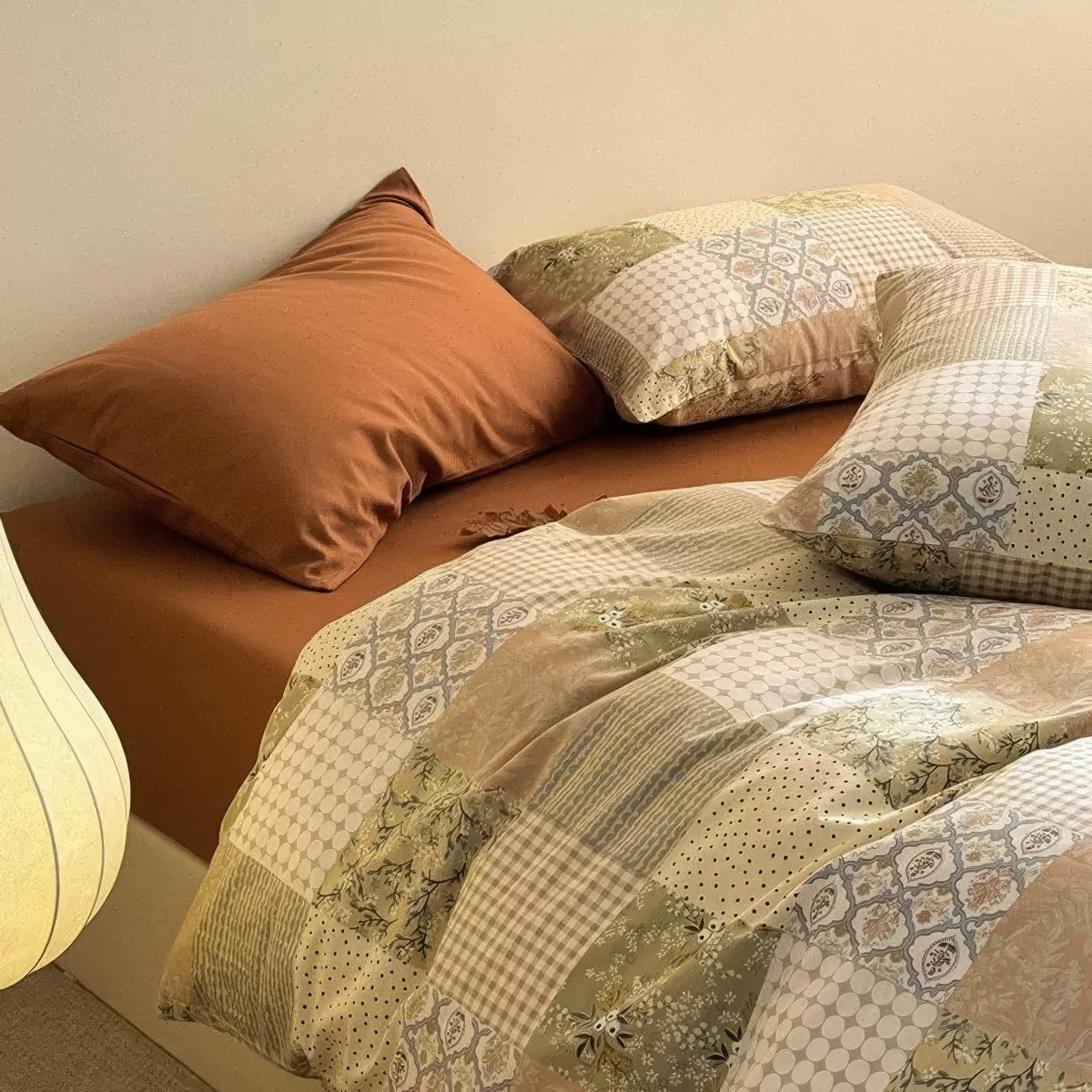 Earthy Aesthetic Vintage Patchwork Bedding Set