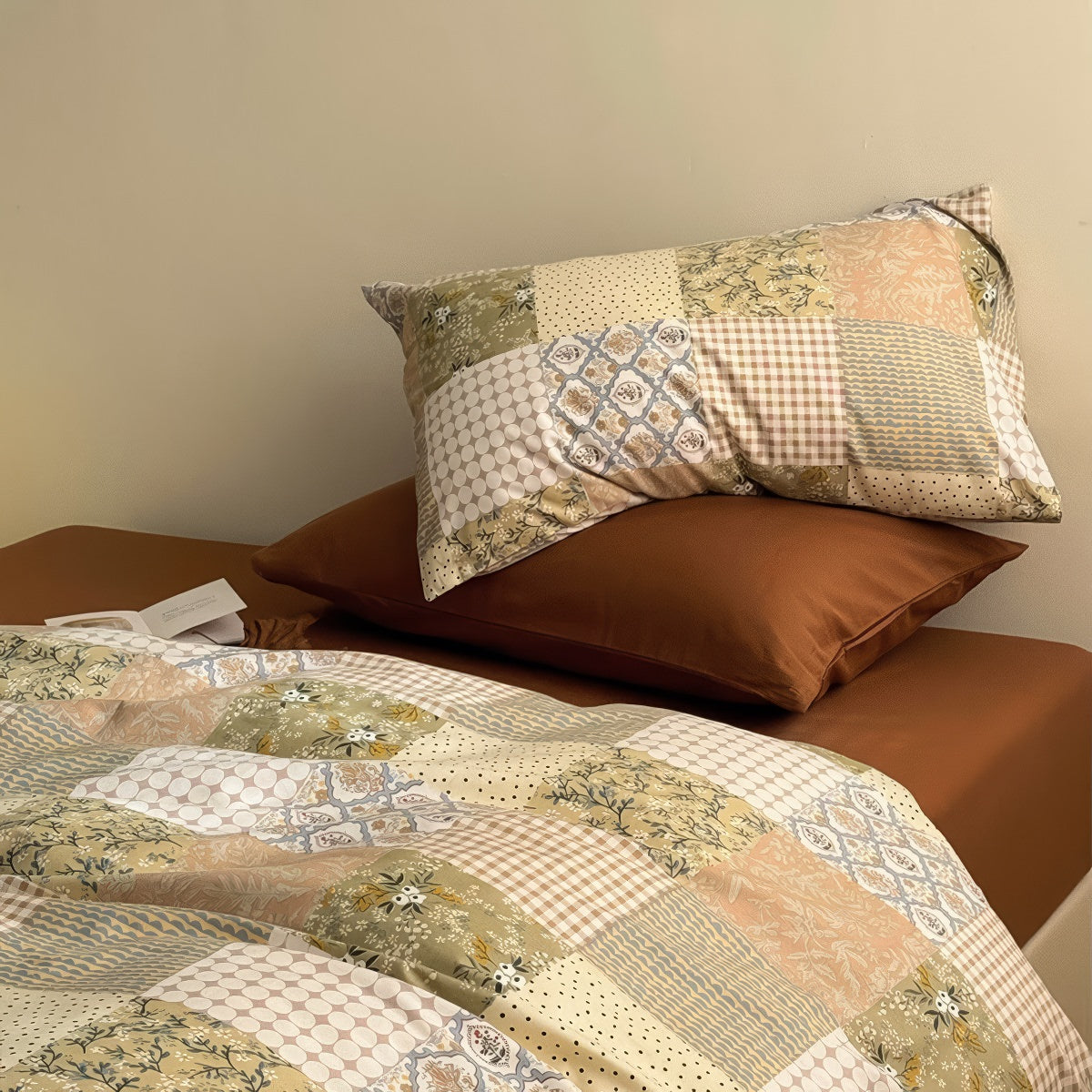 Earthy Aesthetic Vintage Patchwork Bedding Set
