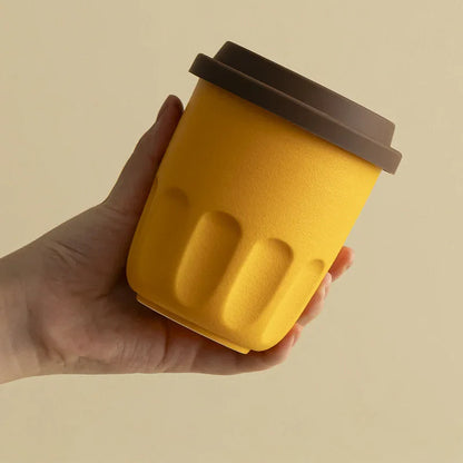 Frosted Grooved Ceramic Reusable Coffee Cup