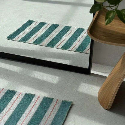 Textured Pinstripe PVC Coil Accent Rug