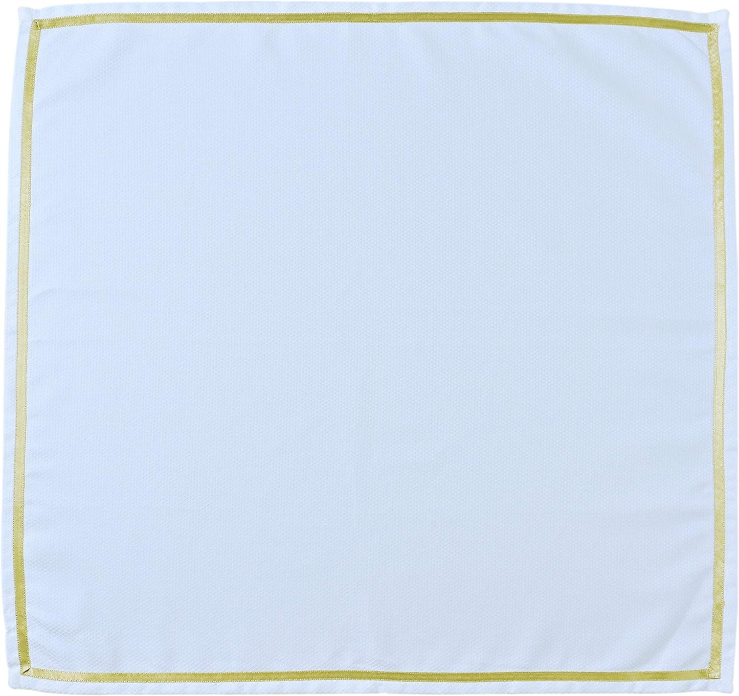 ATOSII 'Kohinoor' Home Linen 100% Cotton Cloth Napkins - 20 X 20 Inch (White) Oversized Dinner Napkins - Set of 4 - Handcrafted with Gold Satin Trim - Soft Napkins Perfect for Gifting Cloth Napkins Home & Kitchen Kitchen & Dining Kitchen & Table Linens