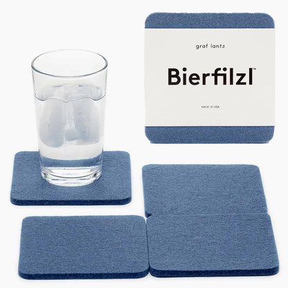 Graf Lantz - Bierfilzl Felt Coasters - Square - 100% Merino Wool - Moisture Wicking - Heat Resistant - Sustainable - Home Decor - Housewarming Gift - 4 Coaster Set - 4" X 4" X 5 Mm - Forest Bar Tools Bar Tools & Drinkware Coasters Dining & Entertaining Home & Kitchen Kitchen & Dining